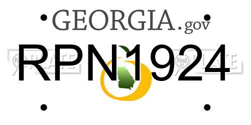RPN1924 Georgia License Plate