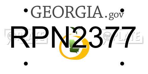 RPN2377 Georgia License Plate