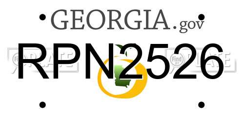 RPN2526 Georgia License Plate
