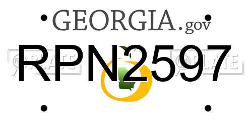 RPN2597 Georgia License Plate