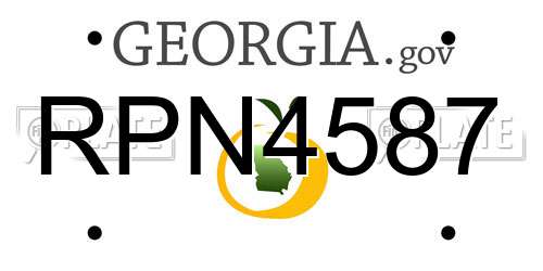 RPN4587 Georgia License Plate