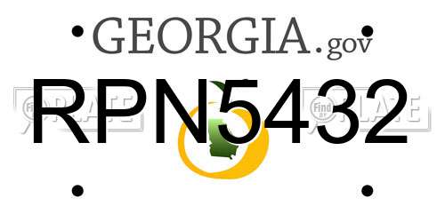 RPN5432 Georgia License Plate