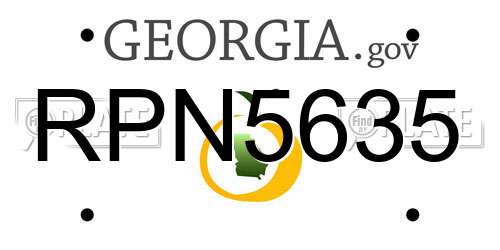 RPN5635 Georgia License Plate