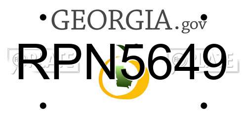 RPN5649 Georgia License Plate