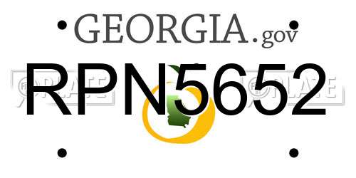 RPN5652 Georgia License Plate