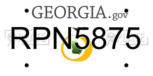 RPN5875 Georgia License Plate
