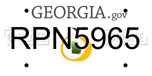 RPN5965 Georgia License Plate