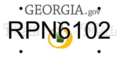 RPN6102 Georgia License Plate