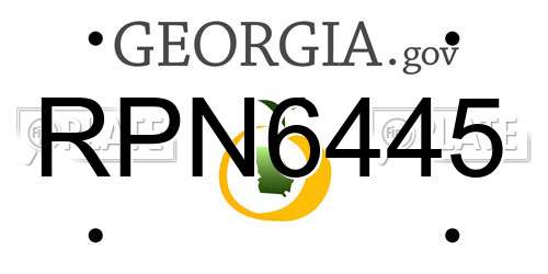 RPN6445 Georgia License Plate