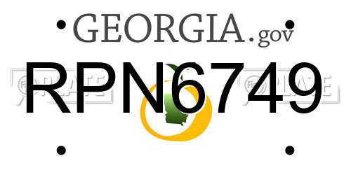 RPN6749 Georgia License Plate