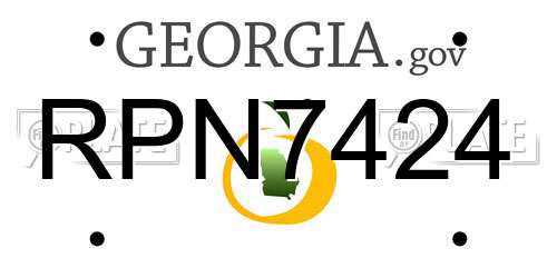 RPN7424 Georgia License Plate