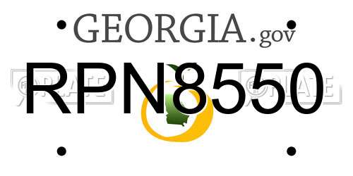 RPN8550 Georgia License Plate