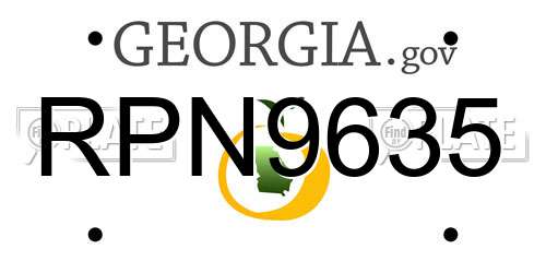 RPN9635 Georgia License Plate
