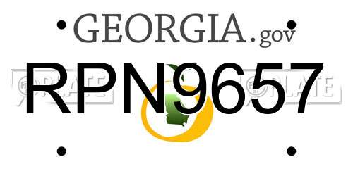 RPN9657 Georgia License Plate