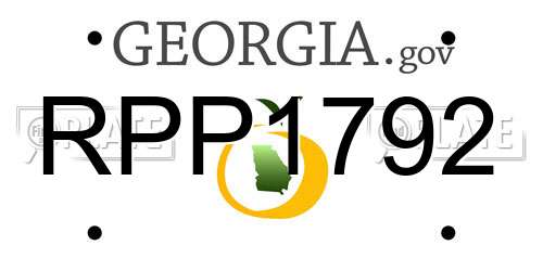 RPP1792 Georgia License Plate