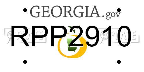 RPP2910 Georgia License Plate