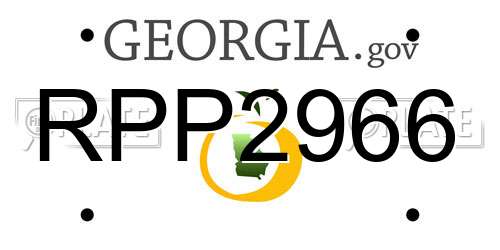 RPP2966 Georgia License Plate