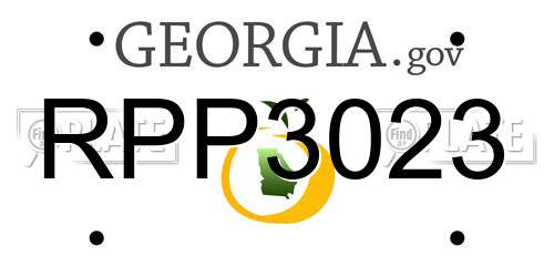 RPP3023 Georgia License Plate
