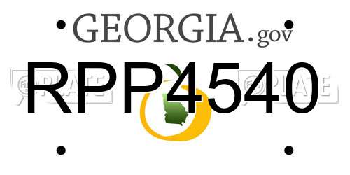 RPP4540 Georgia License Plate
