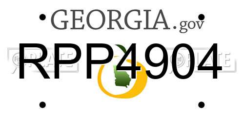 RPP4904 Georgia License Plate