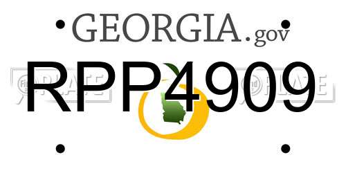 RPP4909 Georgia License Plate