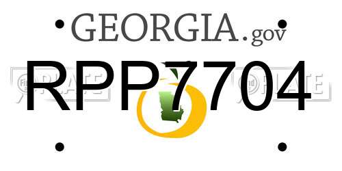 RPP7704 Georgia License Plate