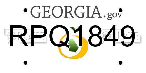 RPQ1849 Georgia License Plate