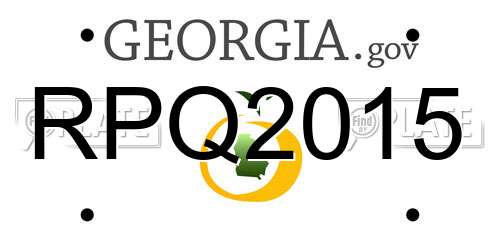 RPQ2015 Georgia License Plate
