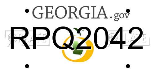 RPQ2042 Georgia License Plate