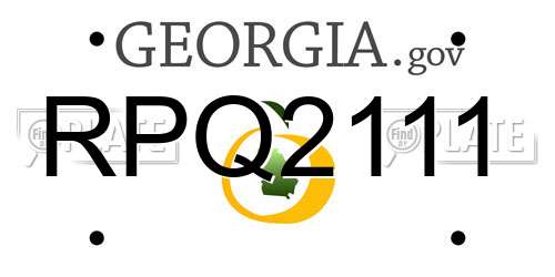 RPQ2111 Georgia License Plate