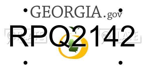 RPQ2142 Georgia License Plate