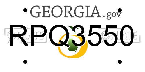 RPQ3550 Georgia License Plate