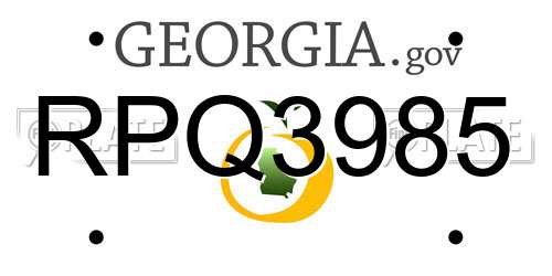 RPQ3985 Georgia License Plate