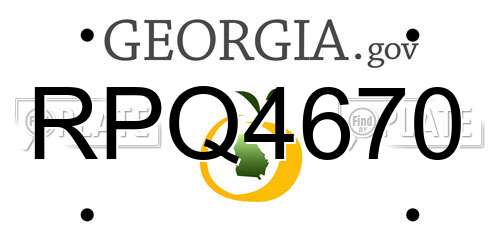 RPQ4670 Georgia License Plate