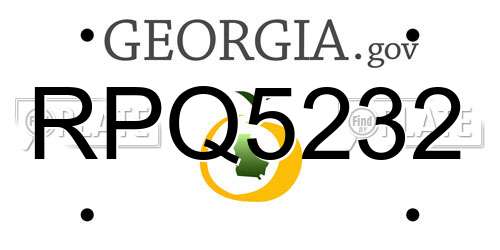 RPQ5232 Georgia License Plate