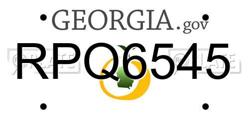RPQ6545 Georgia License Plate