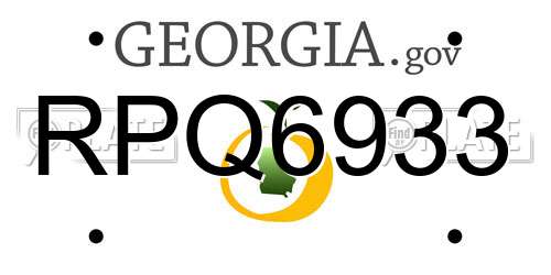 RPQ6933 Georgia License Plate