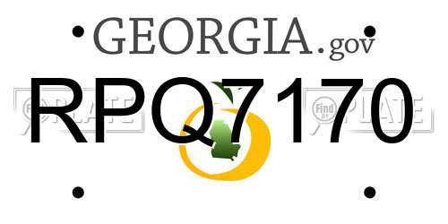 RPQ7170 Georgia License Plate
