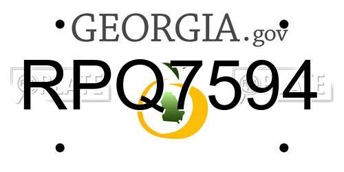 RPQ7594 Georgia License Plate