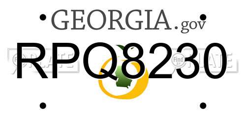 RPQ8230 Georgia License Plate
