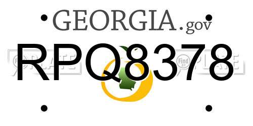 RPQ8378 Georgia License Plate