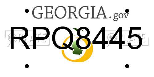 RPQ8445 Georgia License Plate