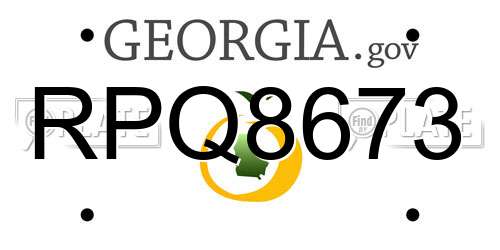 RPQ8673 Georgia License Plate
