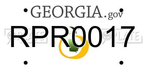 RPR0017 Georgia License Plate