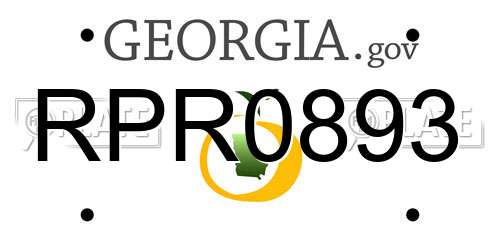 RPR0893 Georgia License Plate