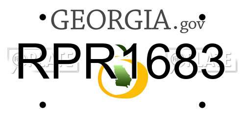 RPR1683 Georgia License Plate