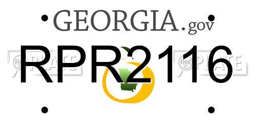 RPR2116 Georgia License Plate
