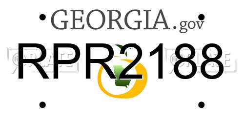 RPR2188 Georgia License Plate
