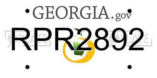 RPR2892 Georgia License Plate