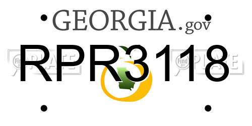 RPR3118 Georgia License Plate